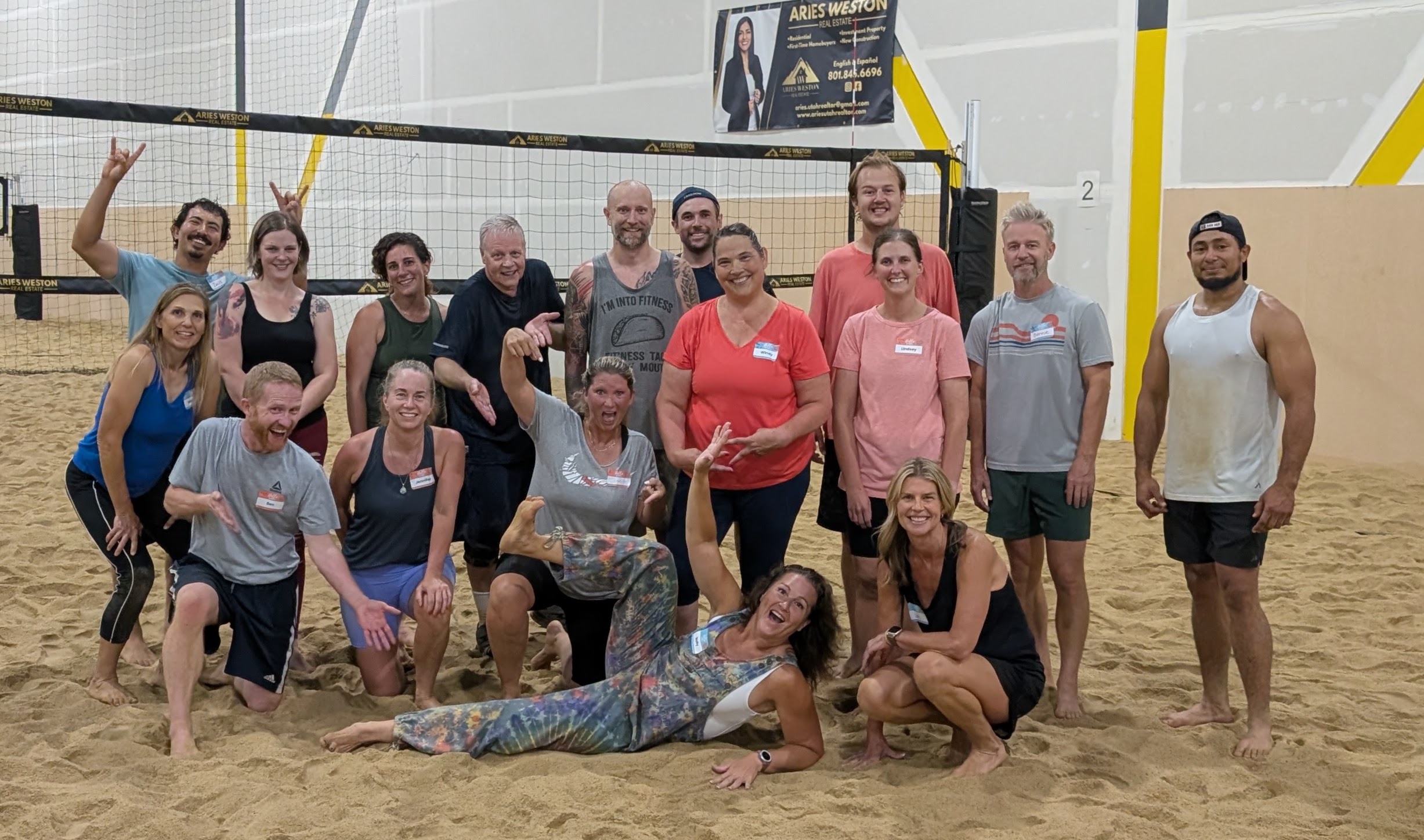 Single adults making friends and playing volleyball at a Have You Met? Events singles event in Utah
